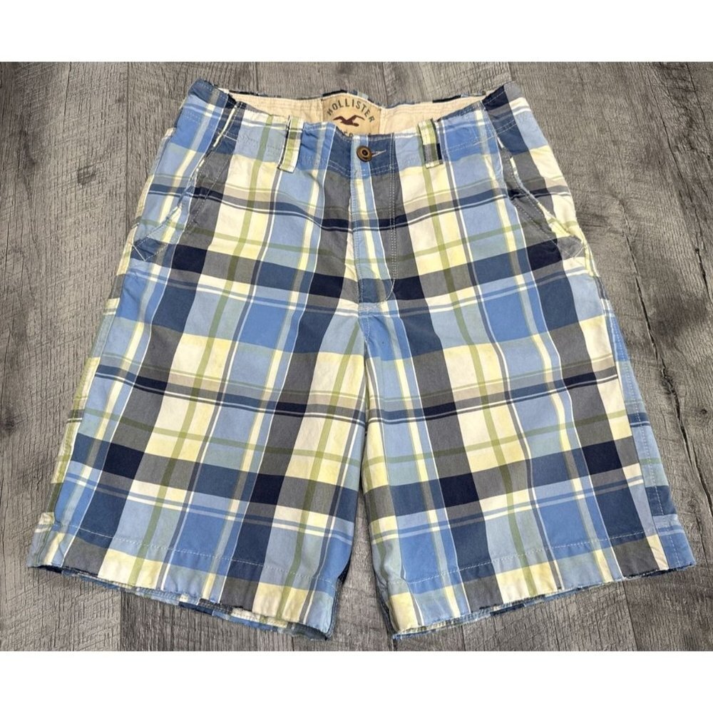 Vintage Y2K Hollister Shorts Mens 30 Plaid Chunky Heavy Preppy Skater Chino 10"
